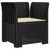 1 Seater Armchair with Cushions Rattan Look PP Anthracite