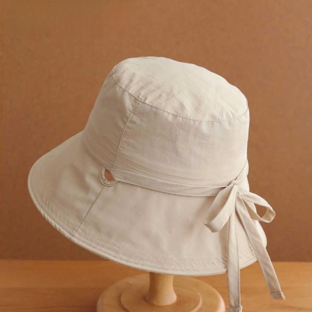 Breathable Fisherman Hat Solid Color Wide Brim Sun Hat Simple Sunscreen Bucket Hat  Beach