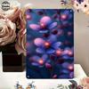 2 Purple Flower Retro Tin Paintings - Beautiful Flower Theme Metal Wall Decoration Paintings, suitable for the decoration of hom