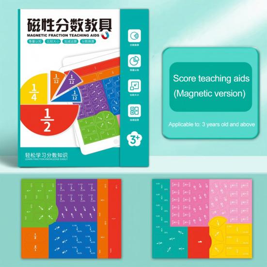 Magnetic Fraction Tiles Circles Book Percentage Decimal Fraction Learning Math Manipulatives Teaching Aid Educational Fraction Puzzle
