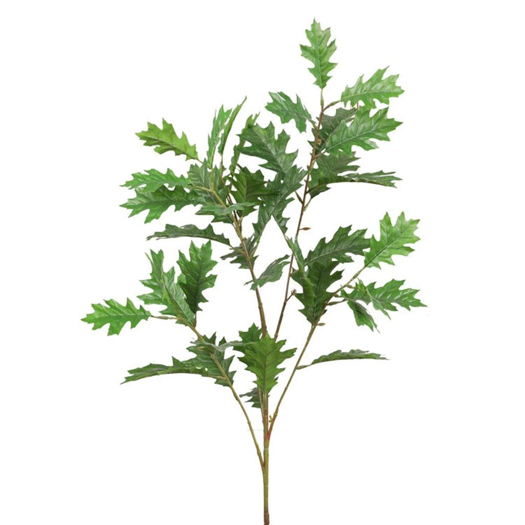 Artificial Oak Leaves Silk Fabric Leaves Flexible Iron Stem Decorative Faux Oak Leaves Home Decor Artificial Oak Leaves