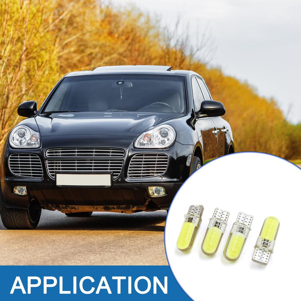 A ABSOPRO T10 CO-B LEDs Dashboard Light Interior W5W 2825 192 194 LED Light Silicone White (Set of 4)