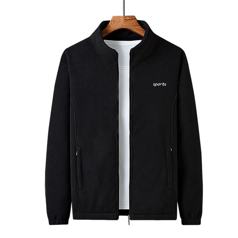 ROMON Men's Fleece Stand-Collar Casual Jacket