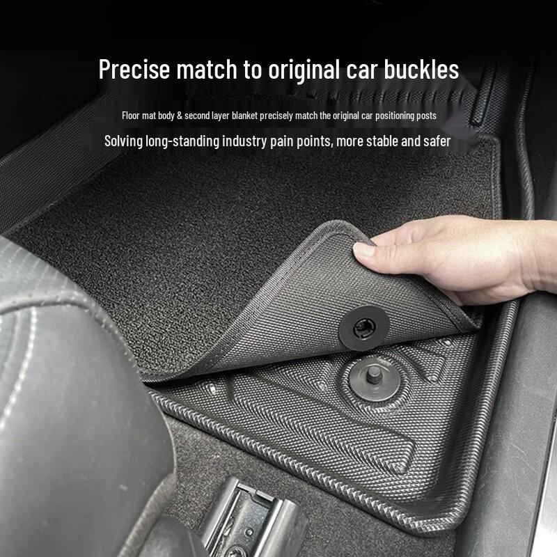 Custom Floor Mats TPE All-Weather 3D Carbon Fiber Texture for 2025-2026 Chery Tiggo 4 Pro Hybrid/HEV