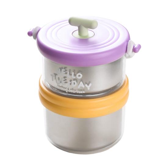 Mehrschichtige Brotdose Edelstahl Isoliert Bento Box mit herausnehmbarem Fach Auslaufsicher Tragbar Tragbarer Essensbehälter für Büro Fitnessstudio Picknick Reisen