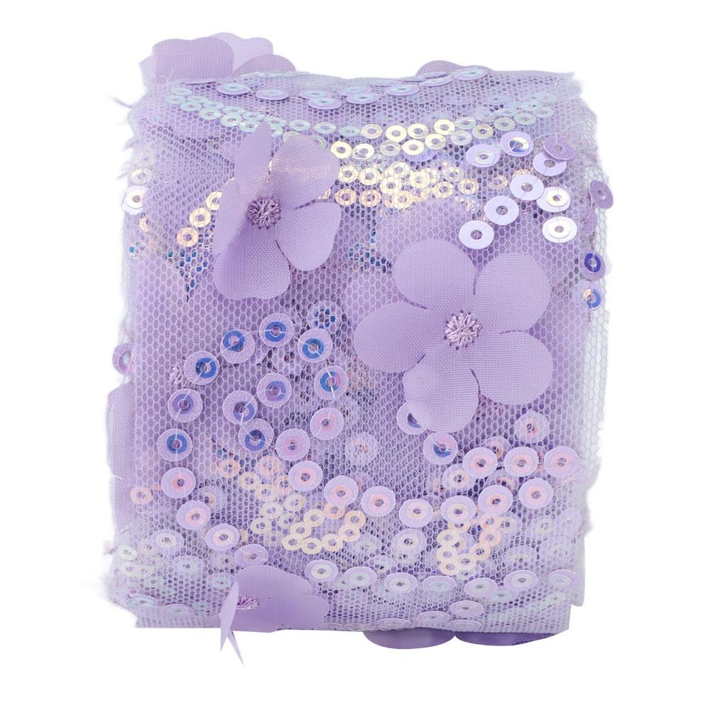 1pcs Polyester Material Sequined Tulle Roll 10 Yards Length Embroidered Sheer Ribbon For DIY Crafts