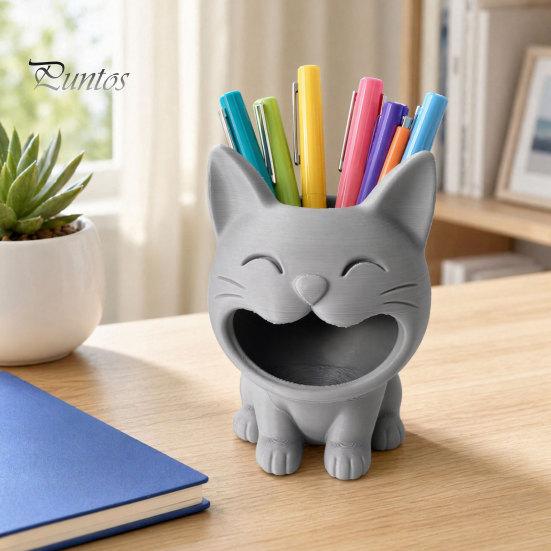 Cute Desk Organizer 3D Printed Cat Shaped Candy Bowl, Storage Container, Desktop Office Decor Pen Holder, Versatile for Pencils Jewelry Hair