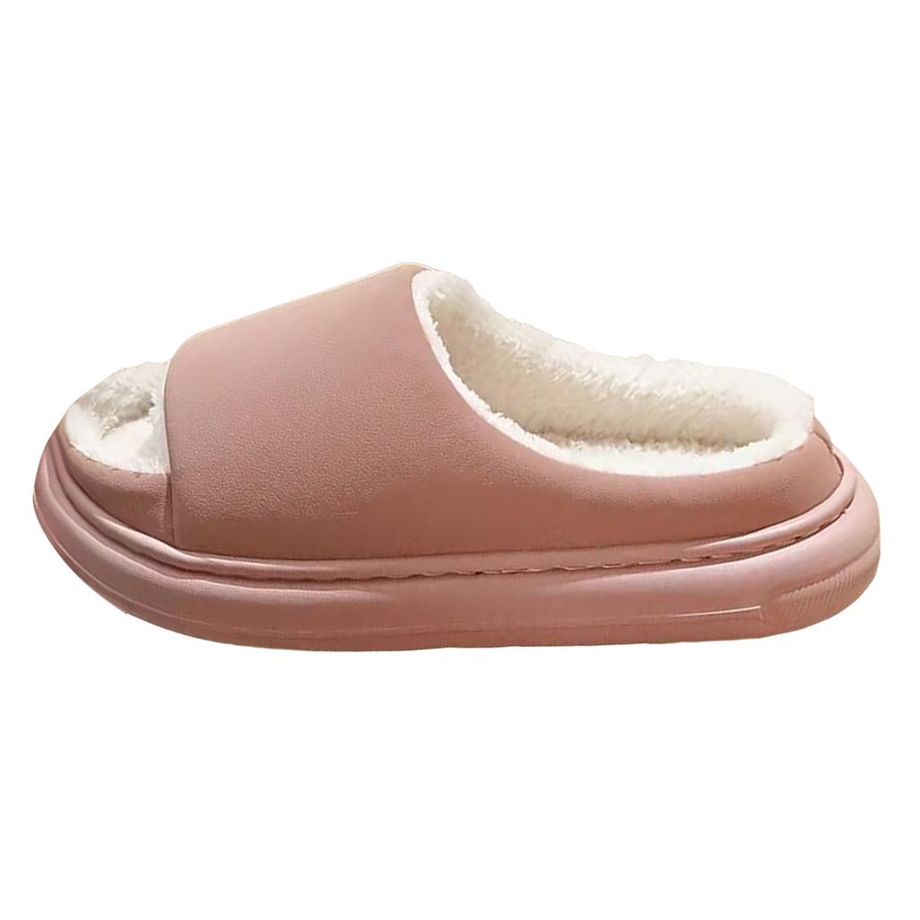 Unisex Stylish And Versatile Slippers With A Plush For Warmth And Slip Design Women Bedroom Slippers
