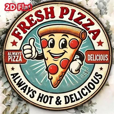 Vintage Pizza Metal Tin Sign Waterproof Rustproof Wall Decor