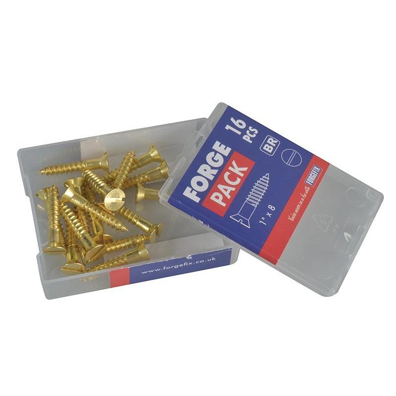 Forgefix Holzschrauben, Geschlitzt, Rah, Messing, Forgepack