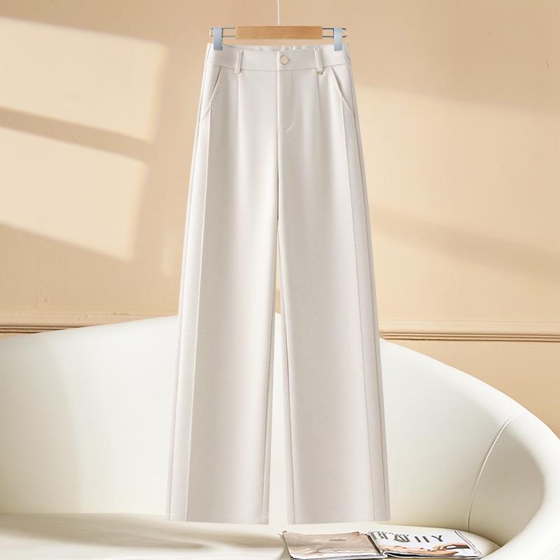 

Women s Autumn/Winter 2025 Woolen Slimming Wide-Leg Pants - Drape, Loose Fit, Narrow-Leg Style 30/2XL (125-135 lbs)