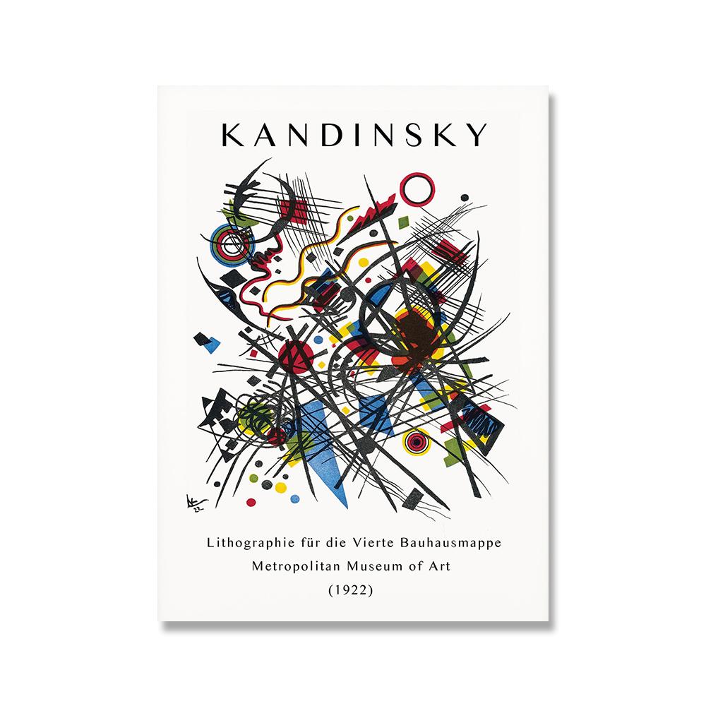 Выставочный плакат Кандинского, винтажная красочная абстрактная картина на холсте, настенная живопись, принты, картина для гостиной, украшение дома 21x30cm No Framed