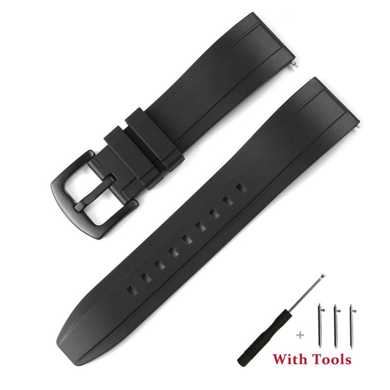18mm 20mm 22mm 24mm 26mm Hurtigfeste Silikon Klokkereim Vanntett Gummi Klokkebånd Armbånd Tilbehør med Verktøy