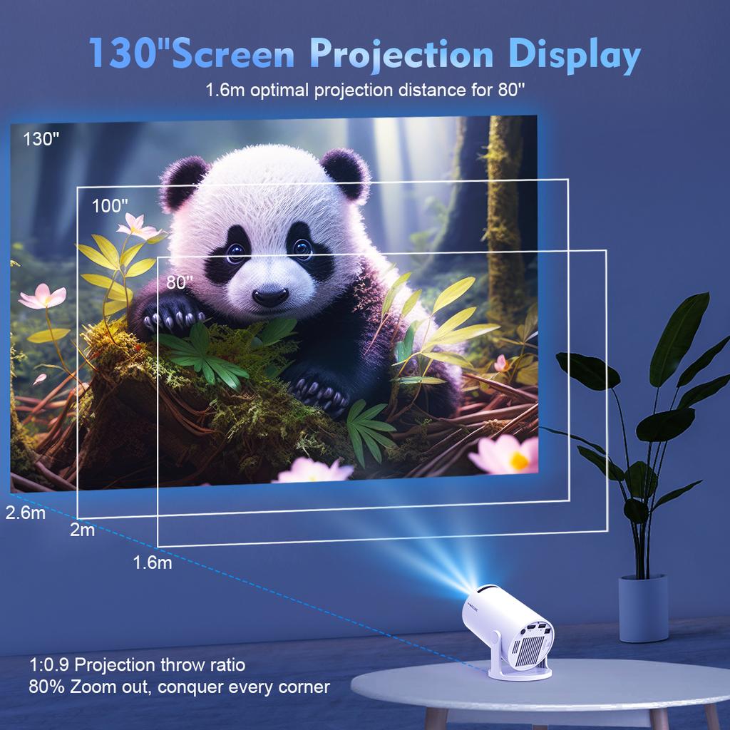 Magcubic Mini Projector Support 8K 720P with Dual Band WIFI6 5G Wireless Android 14 290 ANSI 180° Rotatable Video HY300 Pro