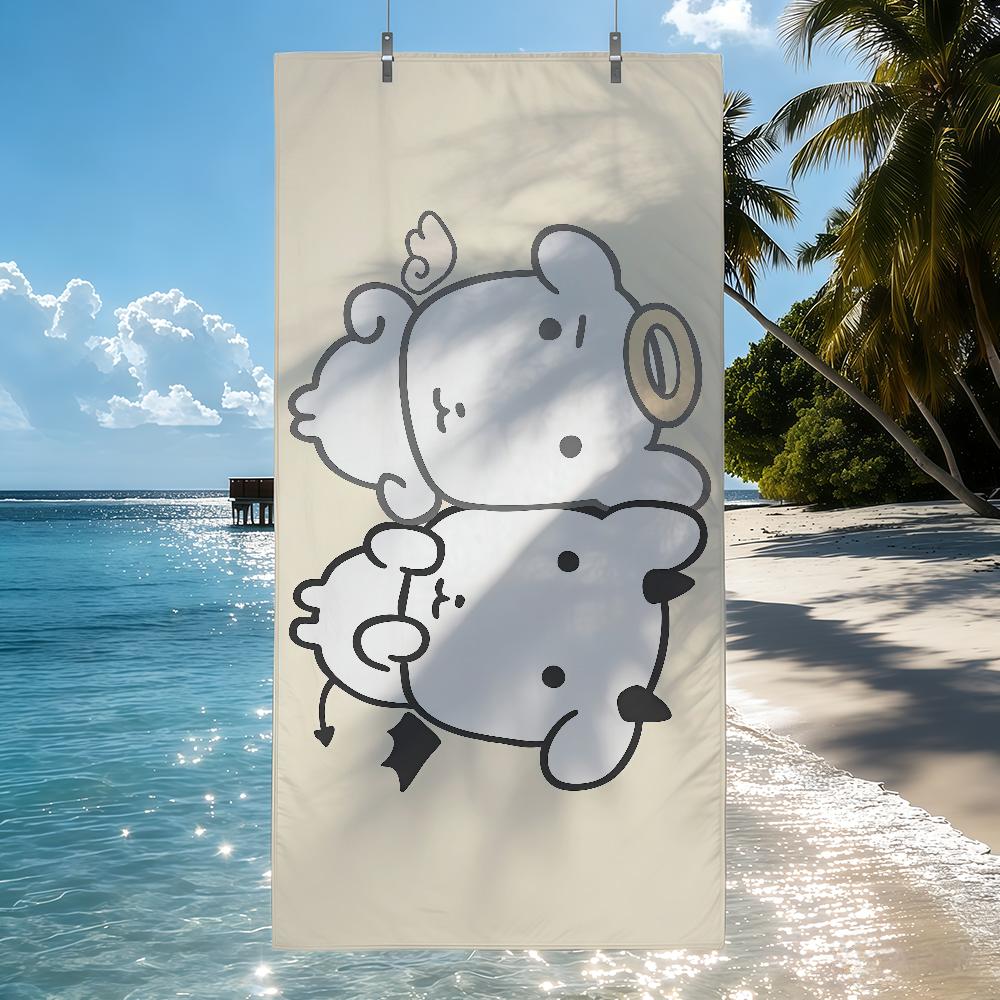 Cartoon G-Ganadi Dog Cat Towel Quick Drying Beach Towels Are Suitable For Swimming Pools Camping Yoga And The Gym