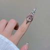 Gothic Armor Ring Silver Skeleton Nail Cover Unisex Metal Finger Shield Punk Rhinestone Decor Protective Jewelry for Women Men