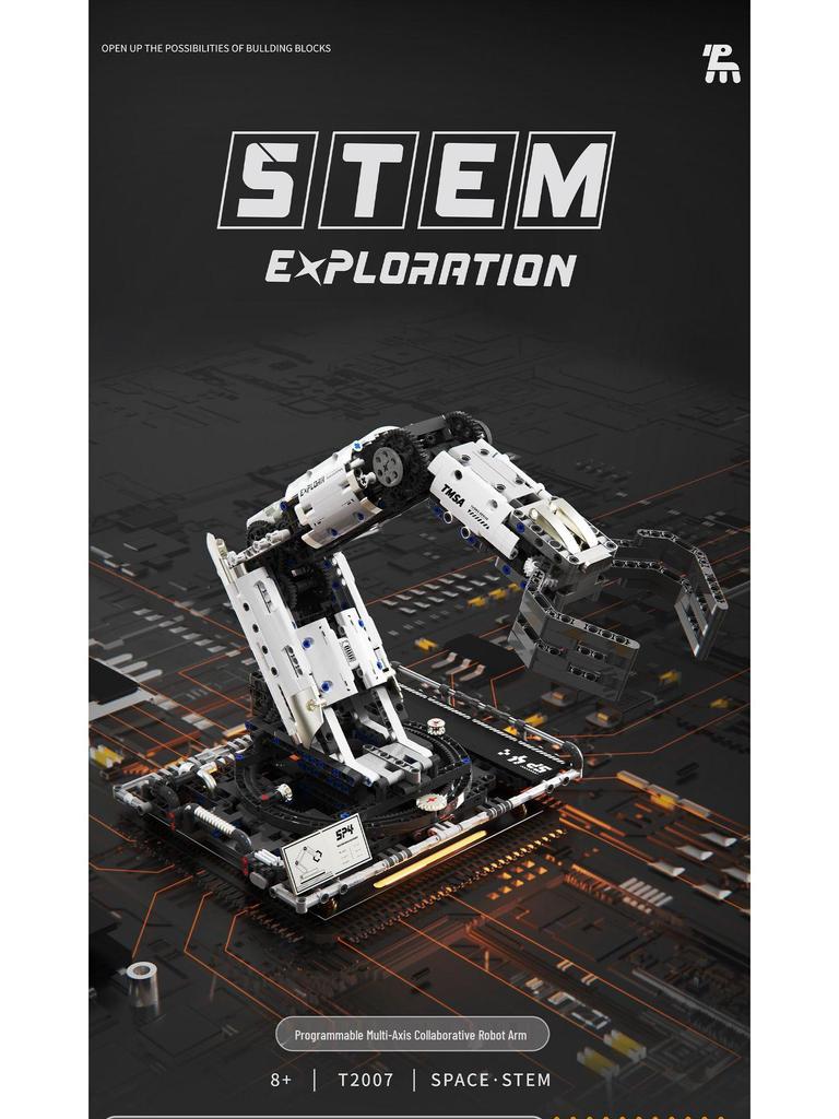 Tuomu T2007 Programmable Multi-Axis Robot Arm - STEAM Educational Building Toy for Kids