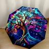 Tree Of Life Mandala Outdoor Automatic Umbrella Folding Umbrella with 8 Ribs Durable Plastic & Iron All-Season Travel Stylish Accessory