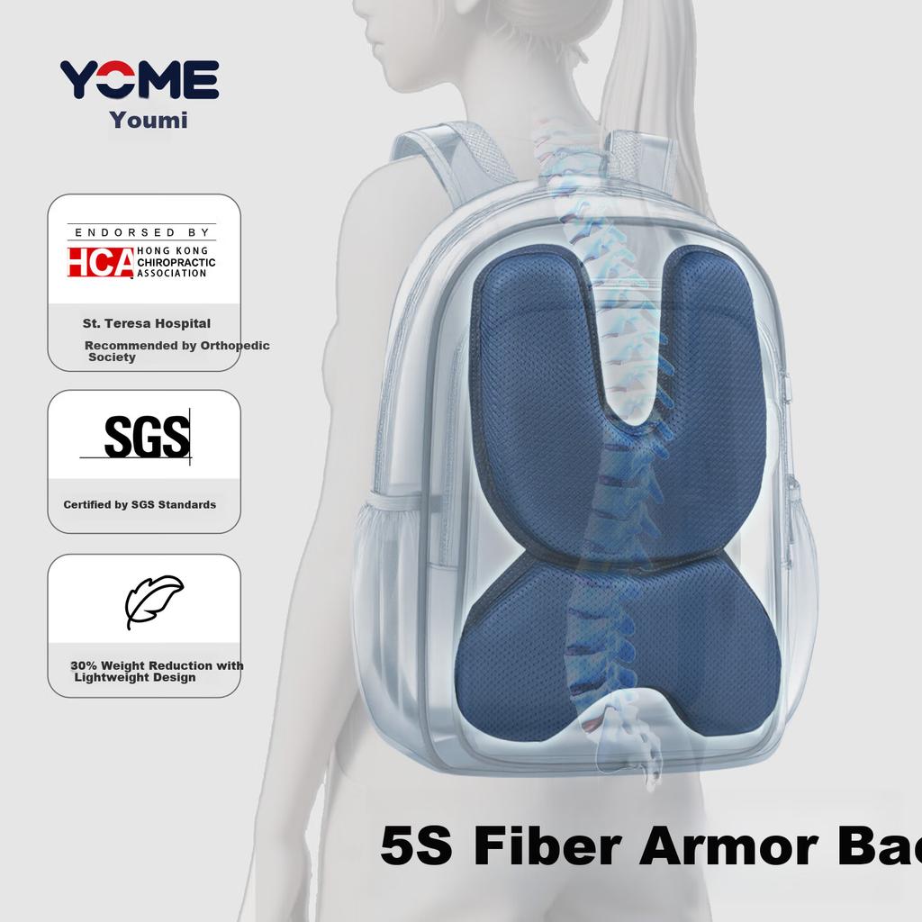 YOME Elementary School Backpack for Grades 1-3 Boys and Girls Lightweight Load-Reducing Navy Blue Shoulder