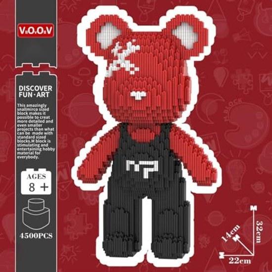 Red Bear Brick Micro Building Block Set (4500 Pieces) Music Gift Adults Children