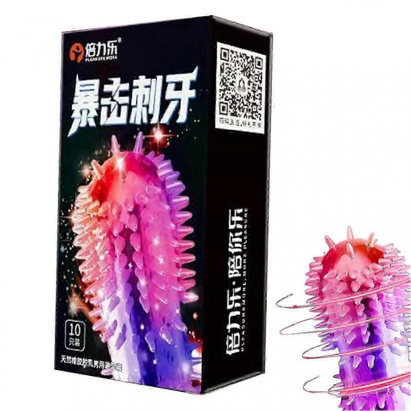 10pcs Large Particles Latex Condoms Deep Stimulation Extra Strength for Bedroom Honeymoon Night