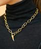 Bonbeau Edge Pendant Bold Chain Necklace Angel Wing Pendant Bold Gold Chain Necklace