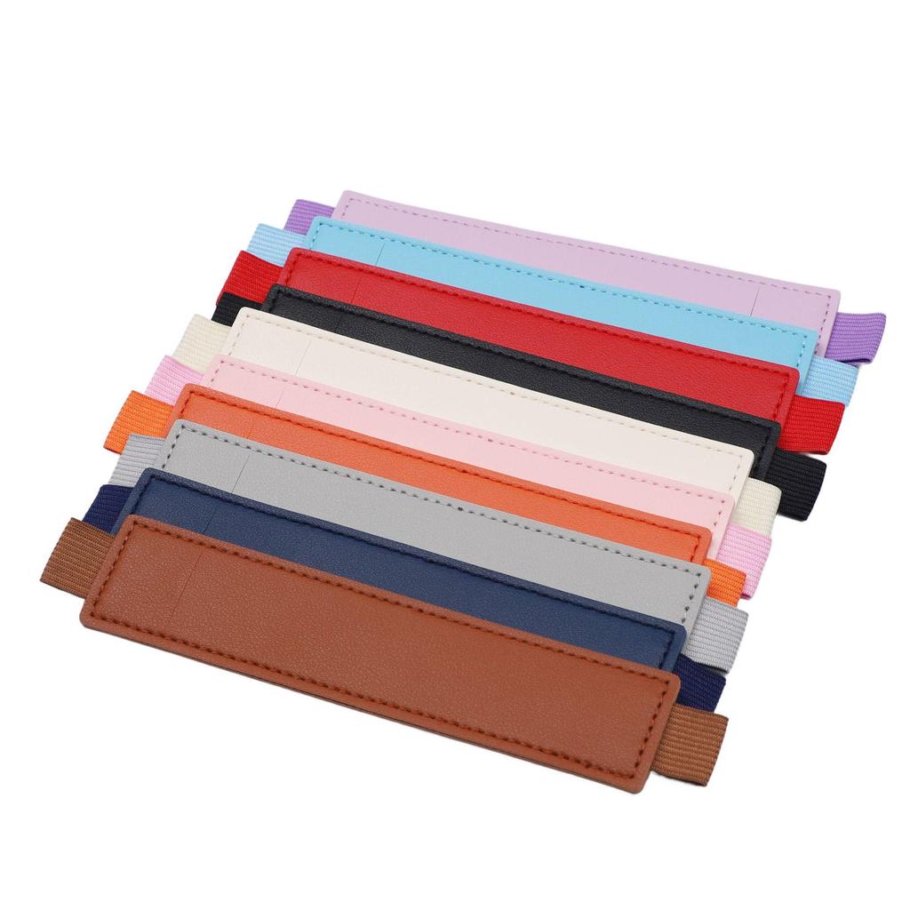 Elastic Leather Tablet Pen Holder with Adjustable Tightness and Clip Stand for Meetings