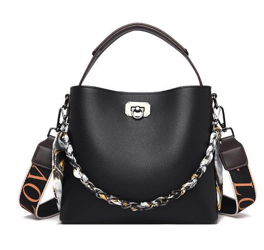 Bag New Product Design Niche Bucket Bag ODM Generation Leather Lychee Pattern Portable Messenger Bag Free Silk Scarf