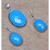 Necklace Chalcedony Natural  Beads Blue 20" Cts Round Sterling