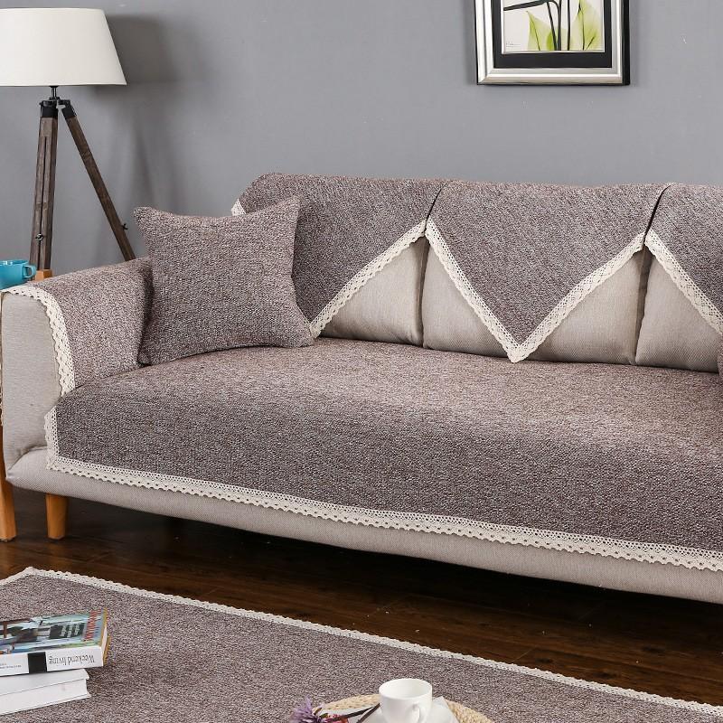 Saisonunabhängiges verstellbares Sofaset-Abdeckung Natürliche Wohnbereichs-Teppiche Baumwolle Zusätzlich Atmungsaktive Leinen-Sofaset-Hülle Anti-Tierkratzer 70x70cm 1pcs