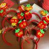Cartoon 2025 New Year Headband Red Hairband Festive New Year Headwear  Prom Props