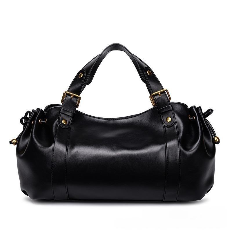 Retro Boston Bag – Large Capacity Soft Polyester Shoulder Crossbody Tote, Commuter & Travel Bag for Women 2026