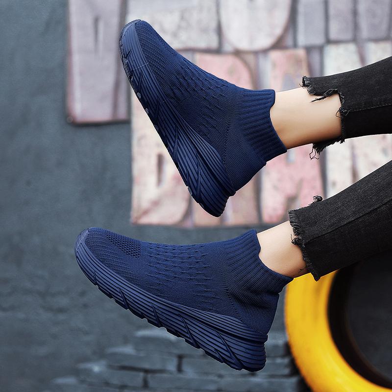 Breathable Men's/Women's Running Shoes Flying-Knit Elastic Socks Shoes Outdoor Fitness Sneakers