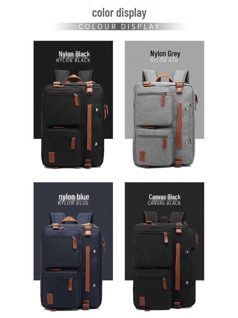 Mångsidig Canvasryggsäck för Män med Hög Kapacitet