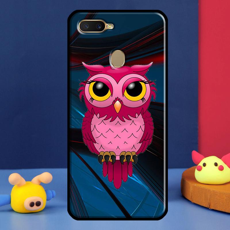 Fashion Cartoon Owl Case For Oppo A16 A76 A96 A58 A78 A98 A5 A9 A91 A15 A17 A77 A52 A72 A74 A94 A54S A57S Cover