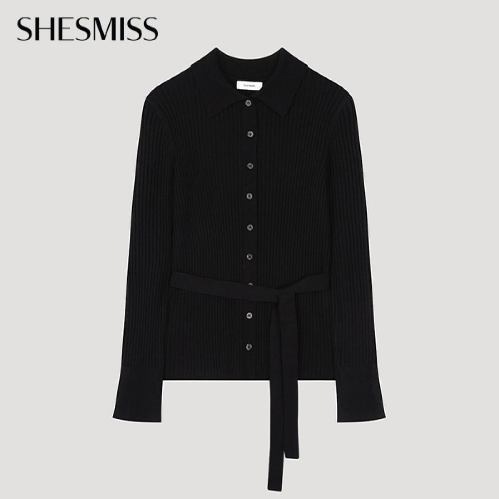 

She S miss Вязаный воротник с поясом и пуговицами SSkpoo32050 Bk blacks/55