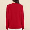 Women's Fashion Casual Pullover Knitted Sweater With Buttons, Solid Color, Long Sleeves Top
