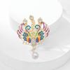 Luxurious Colorful Phoenix Brooch for Women Peacock Brooch Retro Pearl Brooch