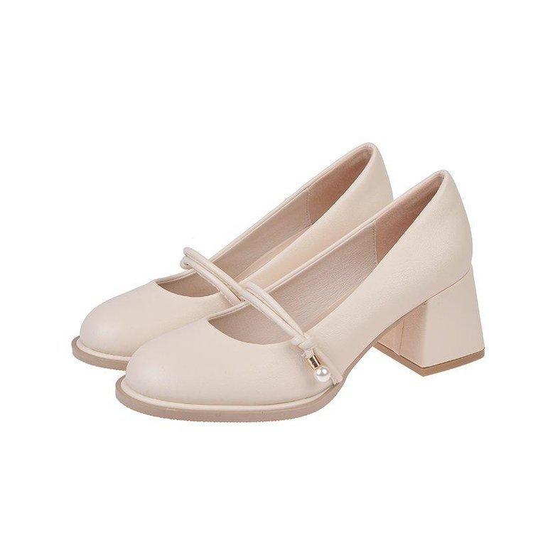French Mary Jane Small Leather Shoes 2025 Temperament Fairy Style Versatile Thick Heel High Heels Women's Single Shoes High-end Skirt