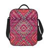 Vintage Pink Oriental Bohemian Moroccan Artwork Thermal Lunch Bags Geometric Diamond Lunch Tote Outdoor Storage Bento Food Box