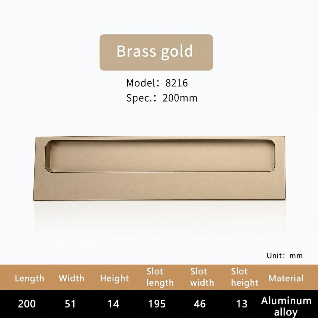 Modern Minimalist Recessed Aluminum Alloy Furniture Handle Embedded Pull for Cabinet Drawer Wardrobe