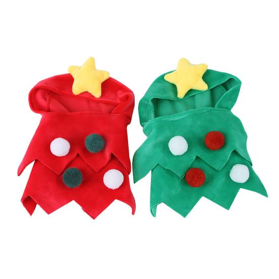 Dogs Christmas Costume Pet Xmas Tree Headwear Cat Apparel Festive Red
