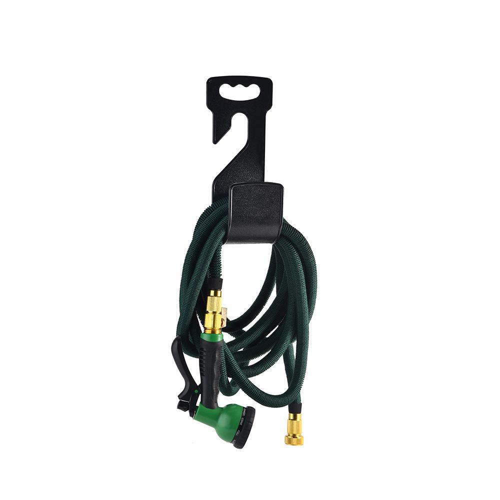Black No-Drill Wall-Mounted Hose Storage Hook for Garden & Car Wash