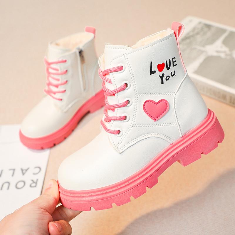 Girls Ankle Boots Fashion Children Beautiful Princess Boots Non-slip Kids Performance Boots Anti-Slippery 2024 Winter New