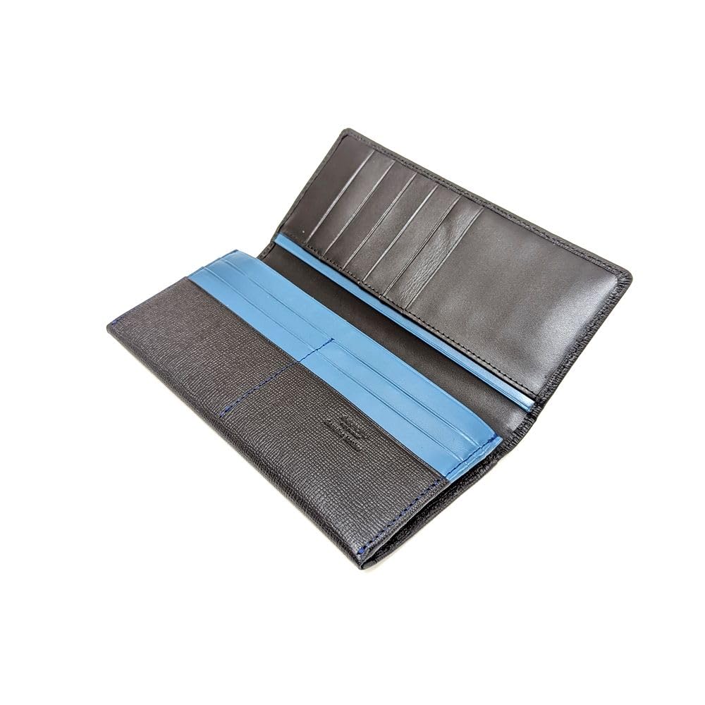 

Karukuru Long Wallet with Flap, Color Combination BlackBlue