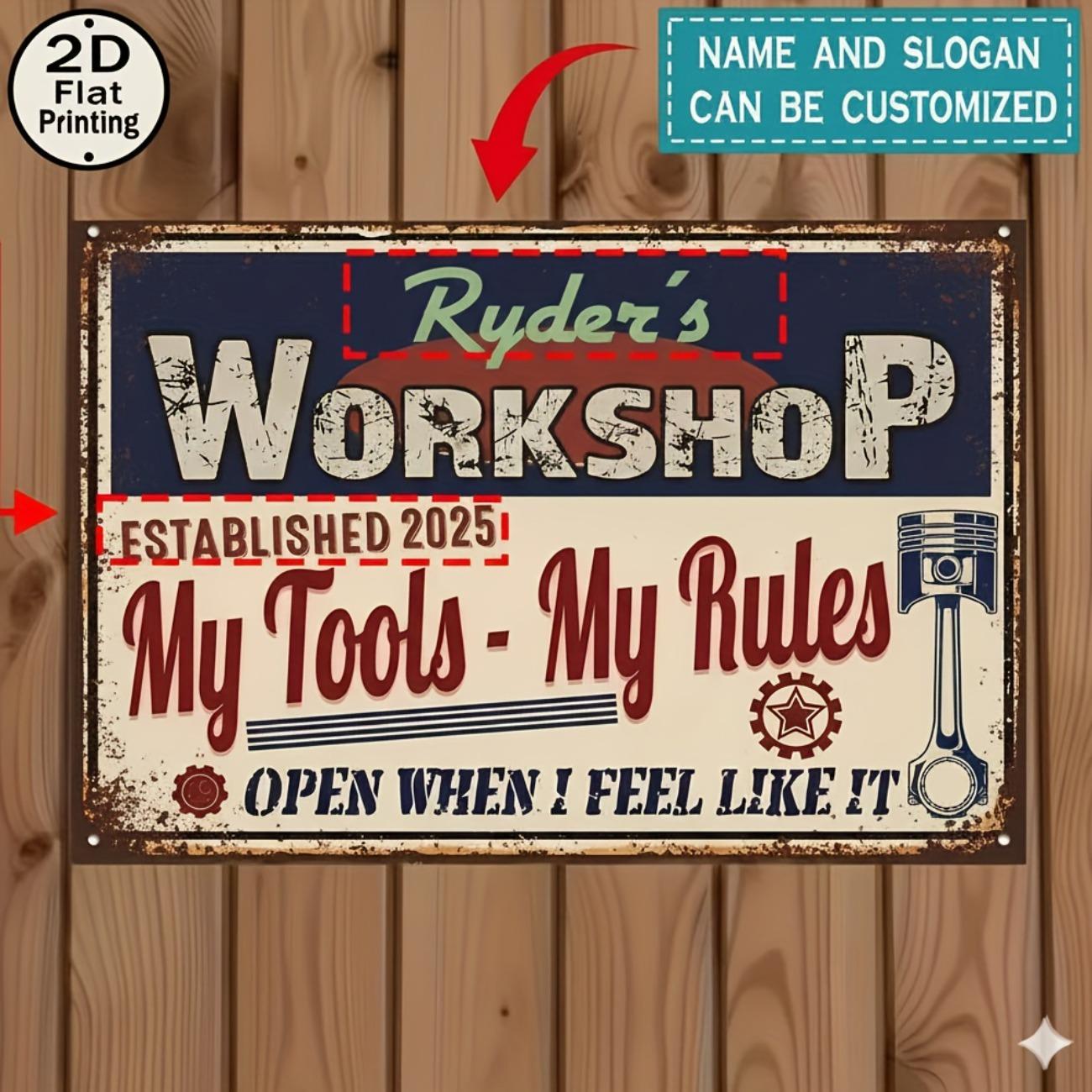 

1pc Custom Metal Tin Sign Personalized Bar Decor Farmhouse Wall Art Pub Club Man Cave Garage синій