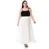 Women's Plus Size Elastic Waist Flared Lined Chiffon Long Skirt