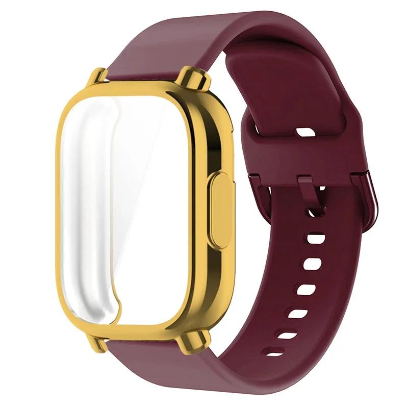 22mm Silicone Strap With Case For Xiaomi Redmi Watch 5 Active Lite Smart Watch Wrist Band TPU Case For Redmi Watch 5 Active Lite