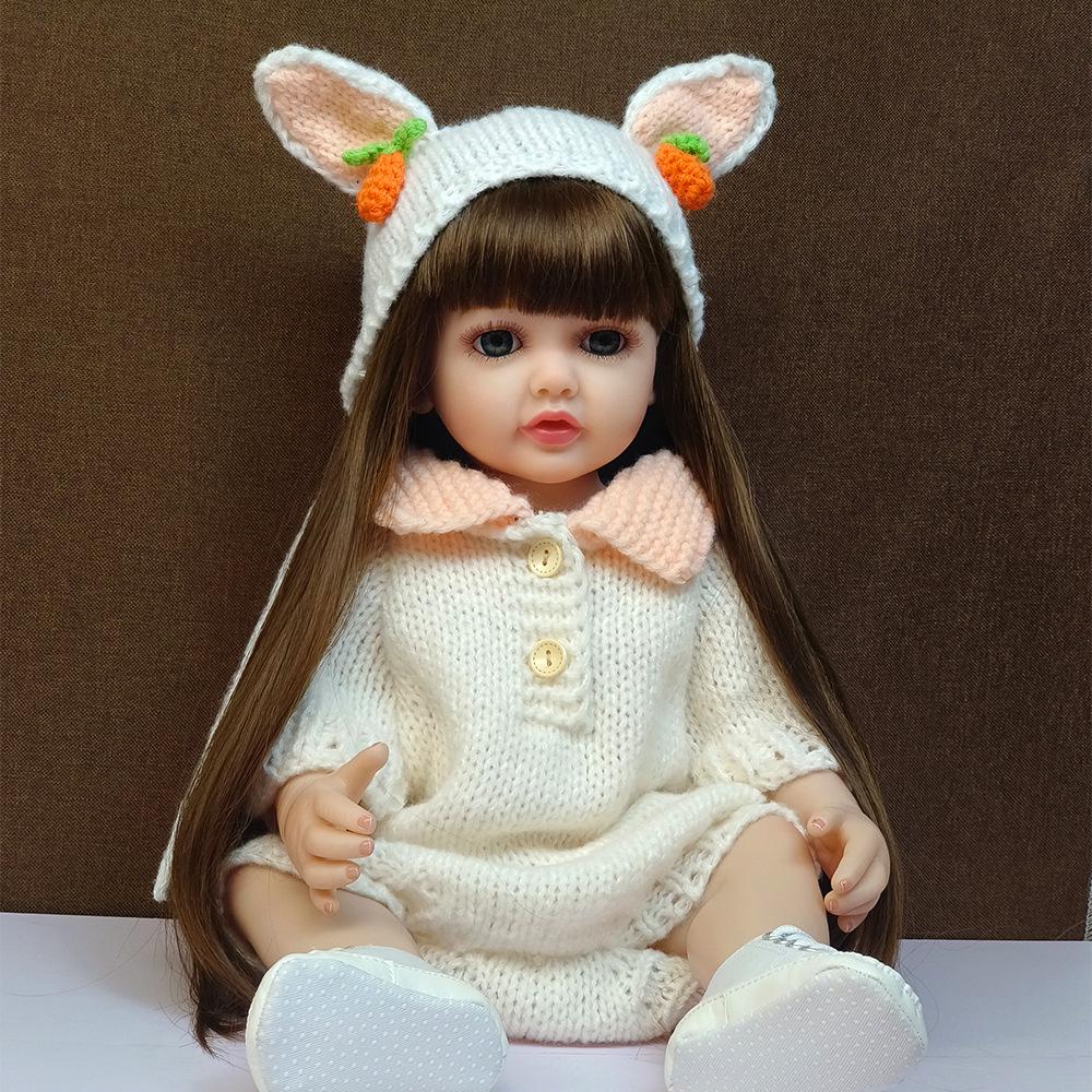 Realistic 55cm Full Enamel Baby Girl Doll Toy