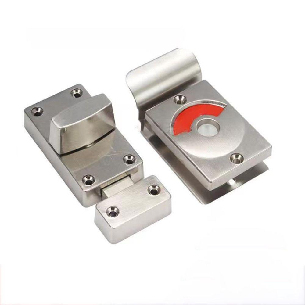 Smooth Operation Stainless Steel Partition Door Lock Metal Indicator Door Lock  Restroom